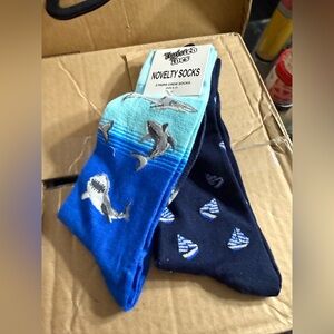 Twisted Toes Blue and Black Novelty Socks. 2 pair